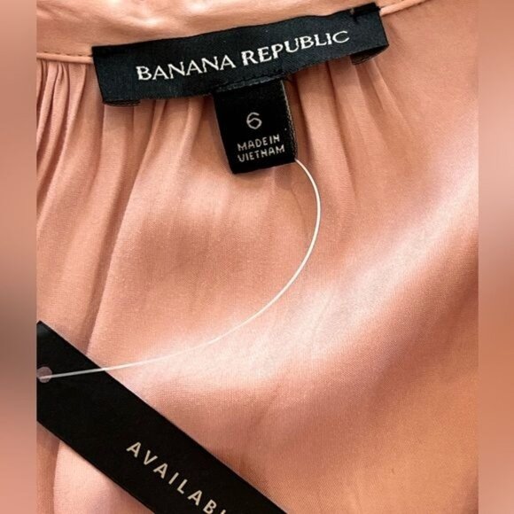 Banana Republic women’s maxi dress size 6 blush pink satin ruffle sleeveless NWT - Picture 13 of 15